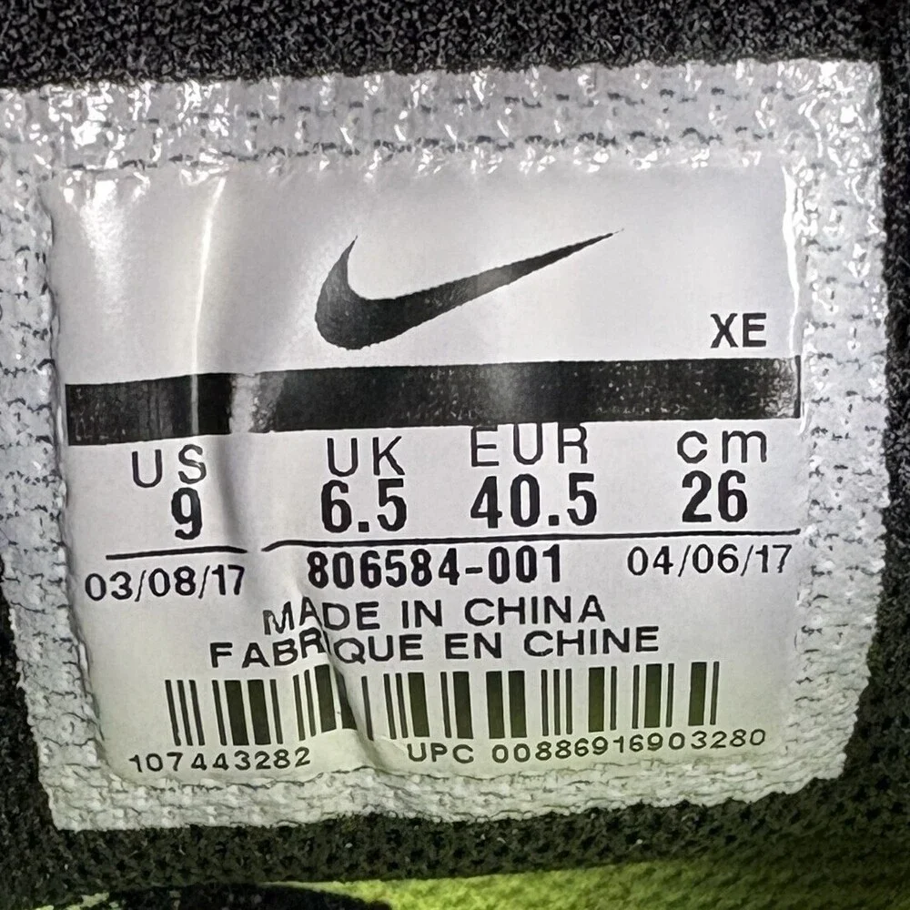 Nike Zoom Structure 19 Black Gray Womens US Size 9 806587-001 Running Shoes